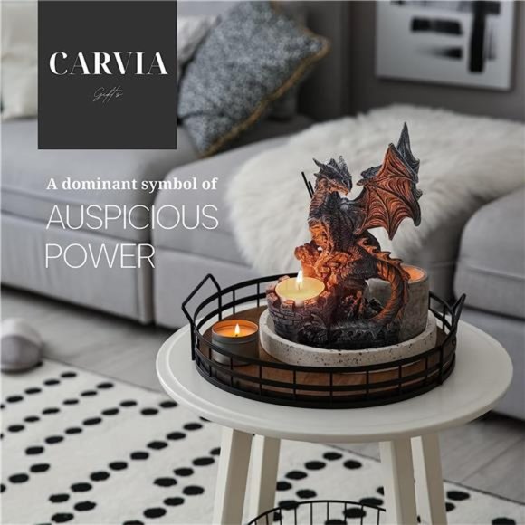 Gifts Dragon Statue with Tea Light Candle Holder - Draco The Dragon Statues - Picture 4 of 6